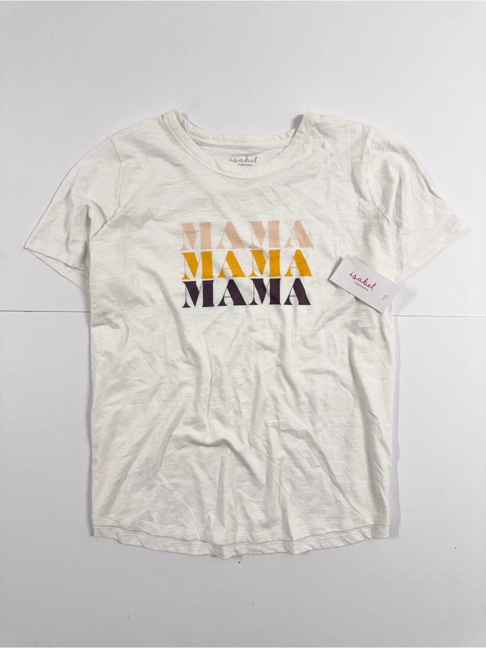 Isabel Maternity by Ingrid & Isabel Cream Tee with Pink, Yellow & Brown Graphic